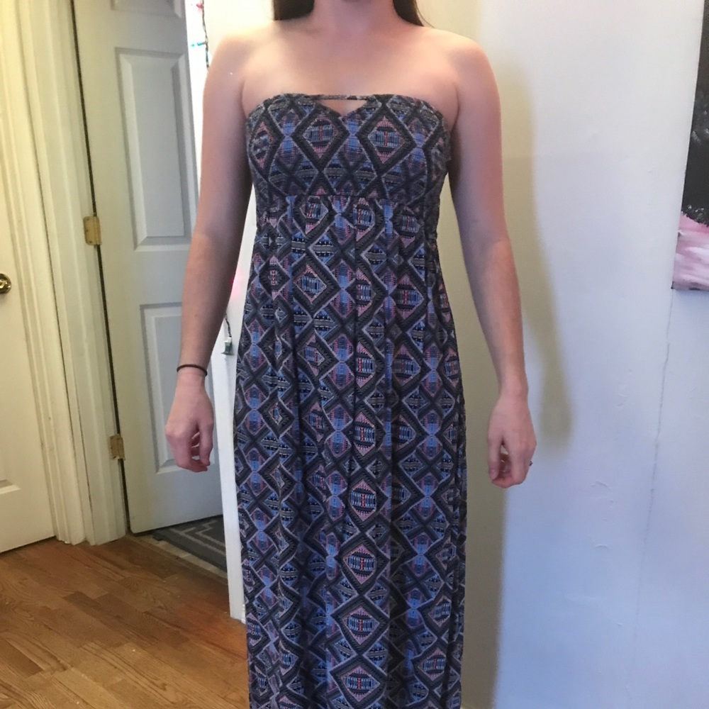 Floor length strapless dress